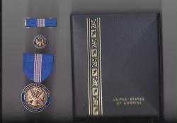 Army Civilian Achievement Award medal for Civilian Service in case with ribbon bar and lapel pin
