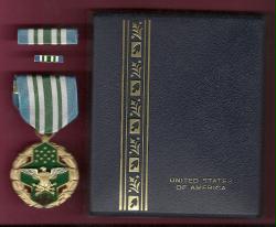 Joint Service Commendation Award Medal in case with ribbon bar and lapel pin