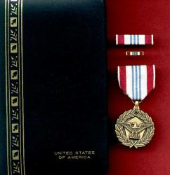 Defense Meritorious Service Medal in Case with ribbon bar and lapel pin