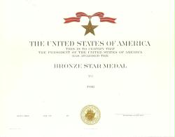 Navy Bronze Star Certificate
