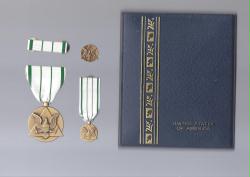 Army Public Civilian Service Commendation Award medal in case with ribbon bar