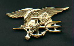 Gold Navy SEAL Badge  -Officers Rank