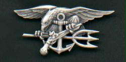 Silver Navy SEAL Badge Enlisted Rank  USA Made